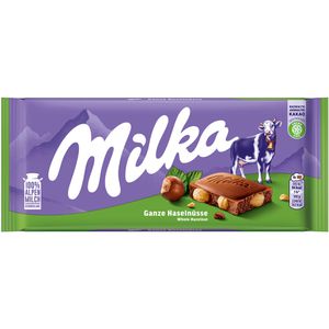 Milka Tafelschokolade Ganze Haselnüsse, 100g