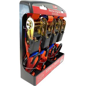 Produktbild für Spanngurt HP-Autozubehör 12104, rot, mit S-Haken &amp; Ratsche