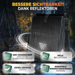 Produktbild für Gepäckträgertasche Mivelo Max, schwarz, 22 Liter