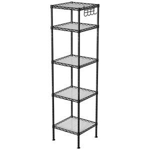 Produktbild für Badregal Vasagle LGR23BK, aus Metall, schwarz