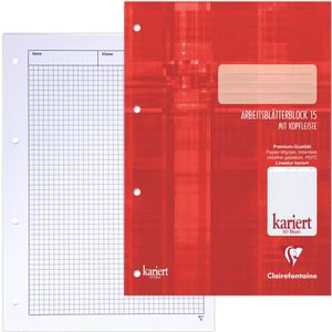 Produktbild für Arbeitsblock Clairefontaine 82615C 15, A4, kariert