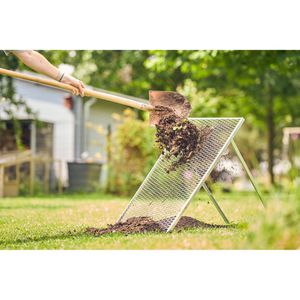 Produktbild für Komposter Brista 001120 mit Sieb, silber, aus Metall