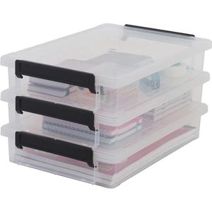 Schwarz, 5 Stück WestonBoxes A4 Kunststoff-Aufbewahrungsboxen 