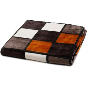 Kuscheldecke Gözze Antigua Cashmere Feeling, Zimt/schwarz/weiß