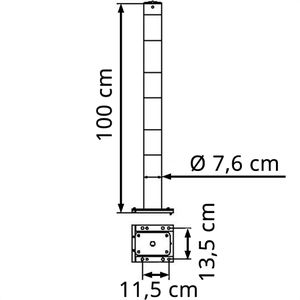 Produktbild für Absperrpfosten Schake 476APBG, schwarz/gelb, aus Metall