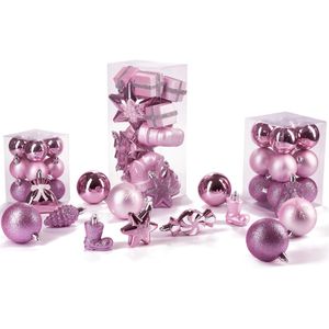 Produktbild für Weihnachtskugeln BRUBAKER 807700, rosa