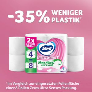 Produktbild für Toilettenpapier Zewa Ultra Smart, ohne Hülse