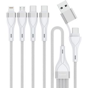 Produktbild für Ladekabel 4smarts Multi 4in2, weiß, 1,2m