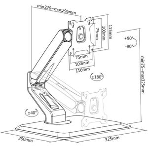 Produktbild für Monitorhalterung myWall HL17WL weiß, VESA 75x75 &amp; 100x100 mm