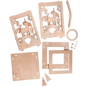 Produktbild für Laterne Rayher 62892505, Holzlaterne Einhorn, braun, indoor