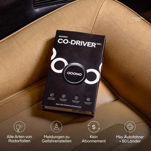 ooono Co-Driver Verkehrsalarm Traffic Blitzerwarner, Bluetooth