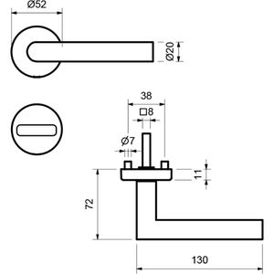Produktbild für Drückergarnitur Alpertec Fair I-R WC, schwarz