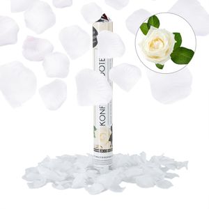 Relaxdays Konfetti Party-Popper Rosenblätter weiß, Konfettikanone, Stoff, 150g