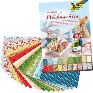 Produktbild für Motivpapier Folia 47249 Weihnachten III, 24 x 34 cm