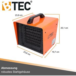 Produktbild für Heizlüfter BTEC 117933, mit 2 Stufen bis 3000 Watt