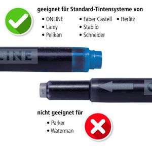 Produktbild für Füllerpatronen Online 70057 Kombipatrone, sortiert
