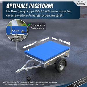 Produktbild für Anhänger-Plane Tarpofix FP12, wasserdichte Flachplane