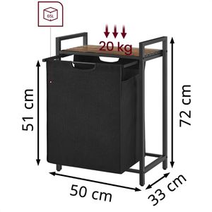 Produktbild für Wäschekorb Vasagle BLH101B01, braun/schwarz