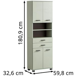 Produktbild für Badschrank Schildmeyer Palermo 701948, mit 4 Füßen, pistazie