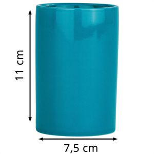 Produktbild für Zahnputzbecher Wenko Polaris, aus Keramik, petrol