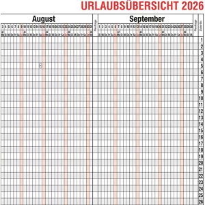Produktbild für Urlaubsplaner Güss-Verlag 12-30mB, Jahr 2026
