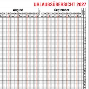 Produktbild für Urlaubsplaner Güss-Verlag 12-30mB, Jahr 2027