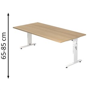 Produktbild für Schreibtisch Hammerbacher O-Serie, eiche / weiß