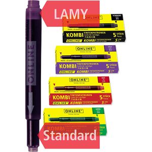 Füllerpatronen Online 17028 Kombipatrone, sortiert