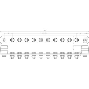 Produktbild für Potenzialausgleichsschiene DEHN PAS 10AP Edelstahl