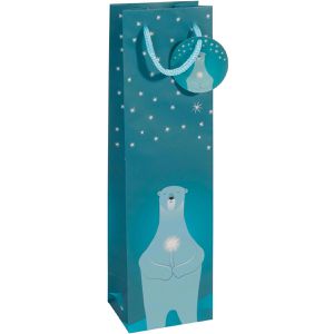 Produktbild für Geschenktüte Sigel GT054 Polar bear with candle