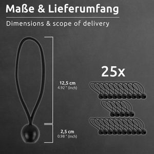 Produktbild für Planenspanner ECENCE 81010109, schwarz, 25 Stück