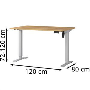 Produktbild für Schreibtisch Germania Profi 3.0, 8022-638, eiche / silber