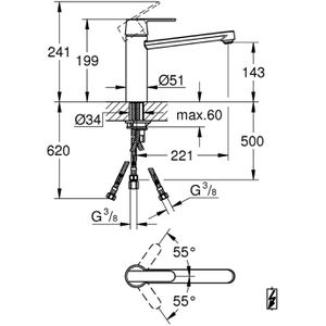 Produktbild für Küchenarmatur GROHE Get Spültischarmatur, chrom