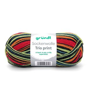 Produktbild für Häkelgarn Gründl 6229-06, Sockenwolle Trio print, Streifen mix