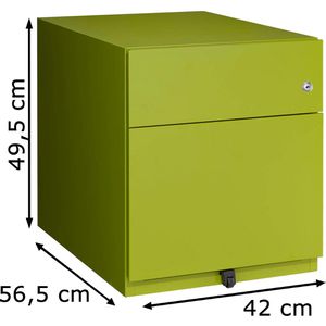 Produktbild für Rollcontainer Bisley Note, aus Metall, grün