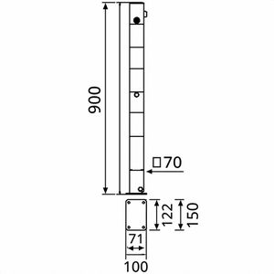 Produktbild für Absperrpfosten Schake 470UNB+2, 2 Ösen, rot/weiß, aus Metall