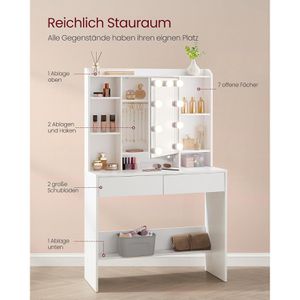 Produktbild für Schminktisch Vasagle RDT126W01, mit Beleuchtung
