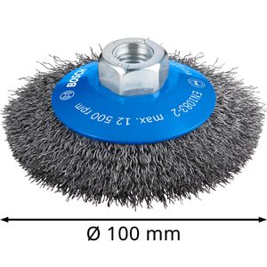 Produktbild für Drahtbürste Bosch 2608622057, Kegelbürste Ø 100mm