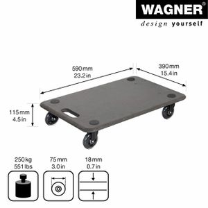 Produktbild für Transportroller Wagner-System BLACK LINE, MM1612