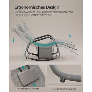 Produktbild für Sonnenliege Songmics GCB230G01, aus Stahl / Kunststoff
