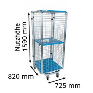 Produktbild für Rollbehälter HMH nestbar Tür, ZWB, Nutzhöhe 1590mm