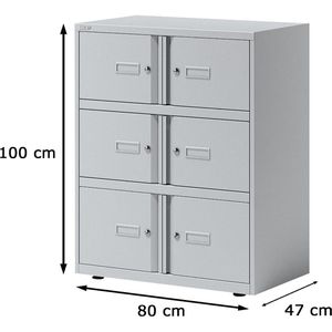 Produktbild für Schließfachschrank Bisley Essentials, lichtgrau