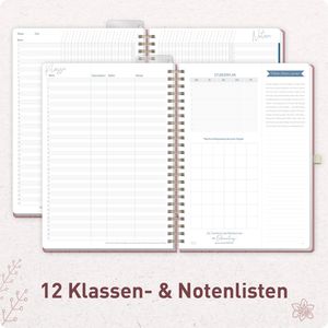 Produktbild für Lehrerkalender Häfft Fine Flowers rose, Schuljahr 2026/2027