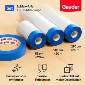 Produktbild für Abdeckfolie Gauder Malerkrepp-Masker, 2in1, Set