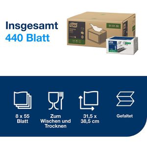 Produktbild für Einwegtücher Tork exelCLEAN, 510150, W8, weiß