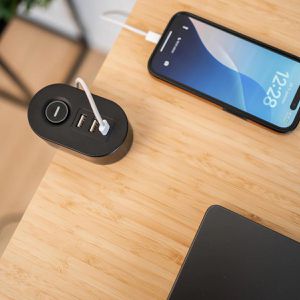 Produktbild für Tischsteckdose FeinTech MD833, mit 3m Kabel