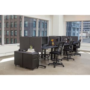 Produktbild für Tischtrennwand Luxor RCLM-BP-SG-160, schiefergrau