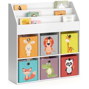 Produktbild für Bücherregal Vicco Luigi, weiß, mit 6 Faltboxen