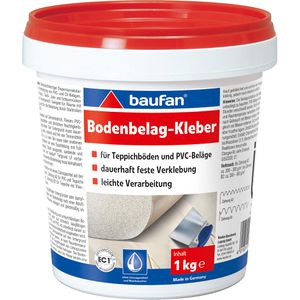 Baufan Montagekleber 102855, 1kg, Bodenbelagkleber, lösemittelfrei, weiß