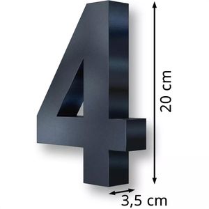 Produktbild für Hausnummer Metzler 3D, anthrazit aus Edelstahl
